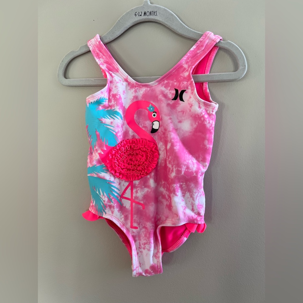 Hurley 18m one piece swimsuit  flamingo toddler bathing suit